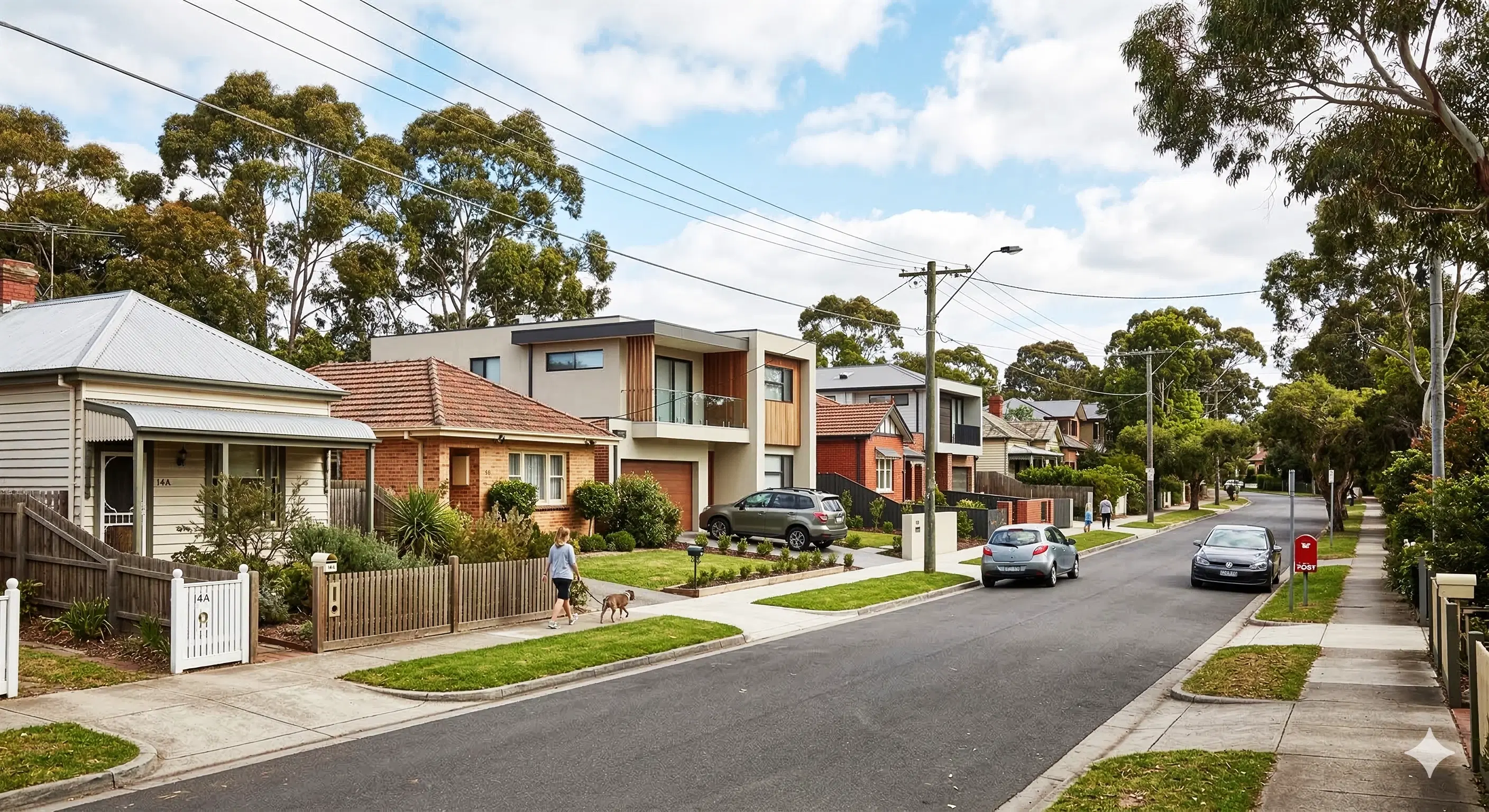 Professional photograph showing a modern renovation of an old Australian cottage, showcasing the blending of old charm and new conveniences.