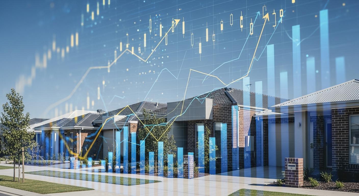Australian suburban homes with financial overlay representing negative gearing property investment strategy