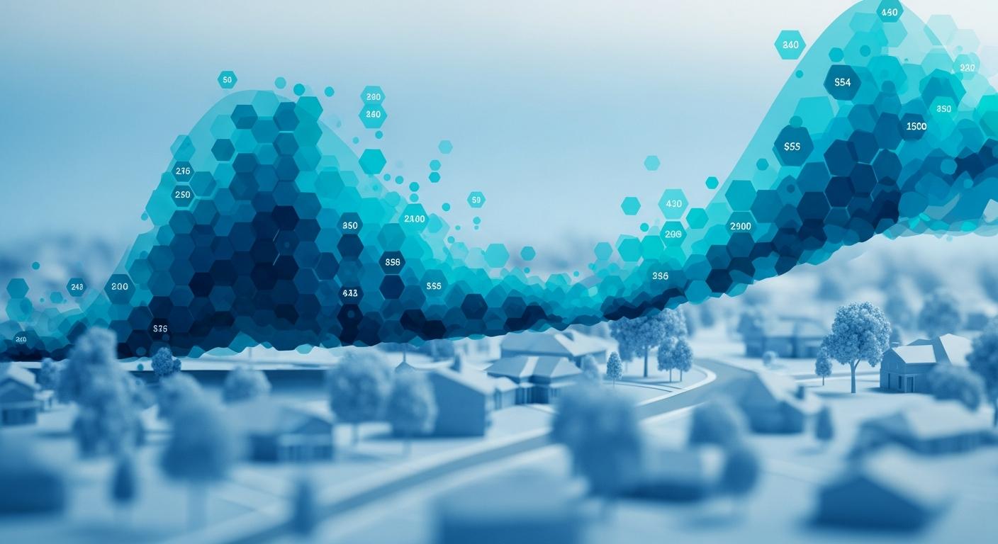 Price dispersion data visualization showing property price ranges across Australian suburbs