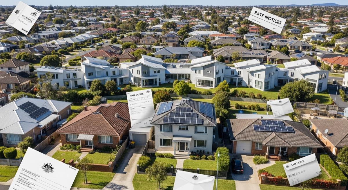 Australian suburban neighbourhood illustrating council rates and local government levies impact on property investment